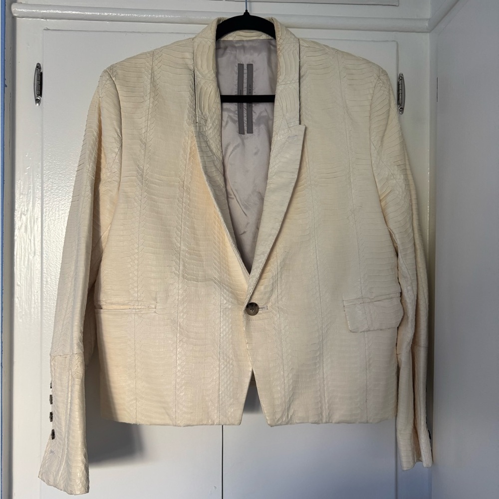 Rick Owens Reptile Cream Blazer
